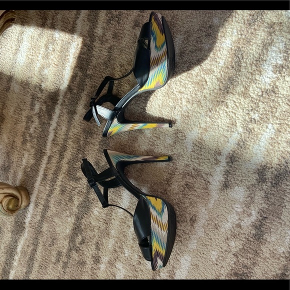 Anne Michelle 5 inch heel leather top & multicolor heel/ platform - size 9 - Picture 13 of 17